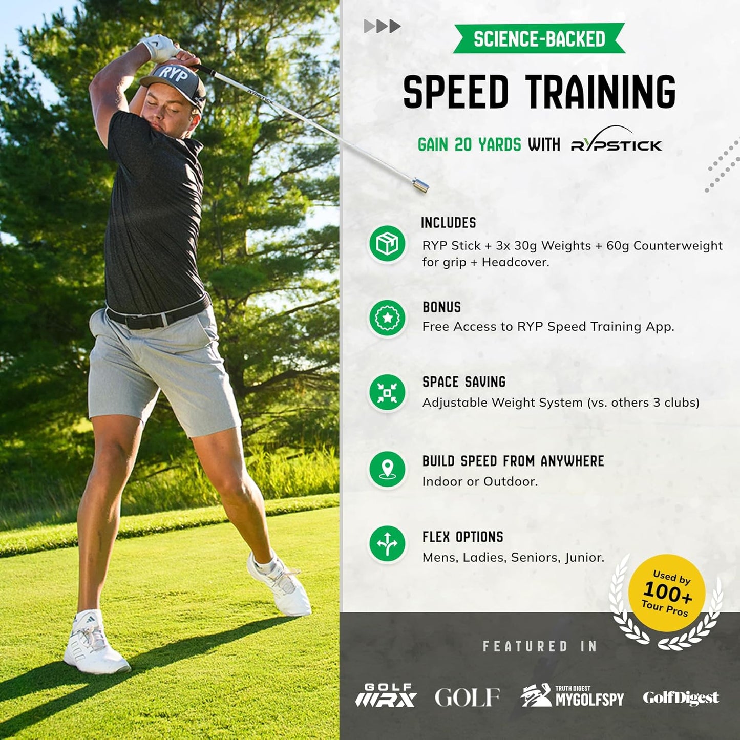 Golf Swing Trainer Device for Increased Distance - Golf Speed Trainer and Warmup Aid