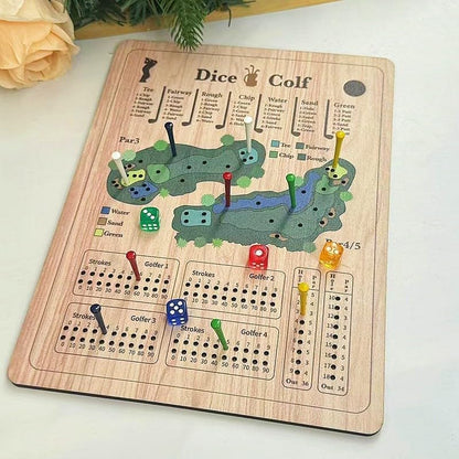 Golf Dice, Fun and Challenging Golf Dice, Wooden Tabletop Golf Dices, Perfect for Family Party Nights Holiday Parties.