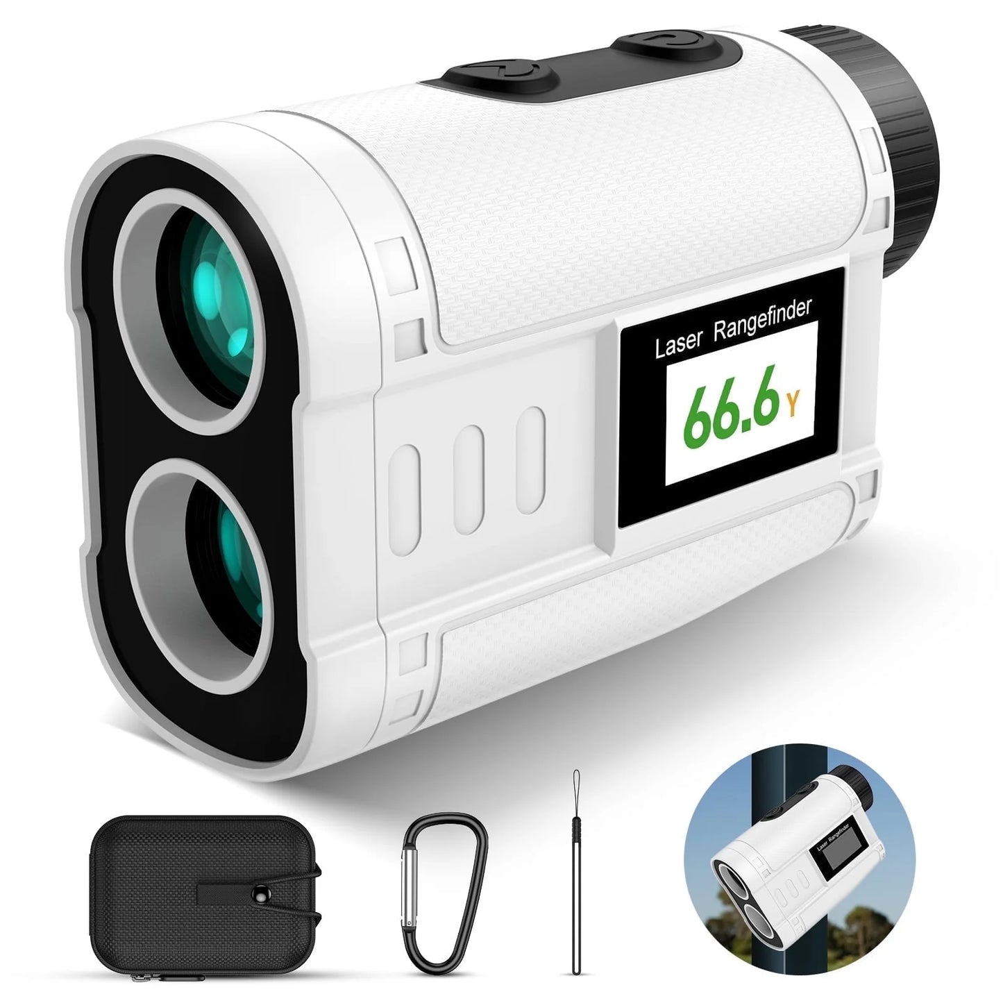 Golf Rangefinder with Slope, 900 Yards Laser Range Finder Golfing, 6X Magnification, Flag Pole Locking Vibration, Rechargeable Range Finders with Magnet Stripe-Ip54 Waterproof Golfing