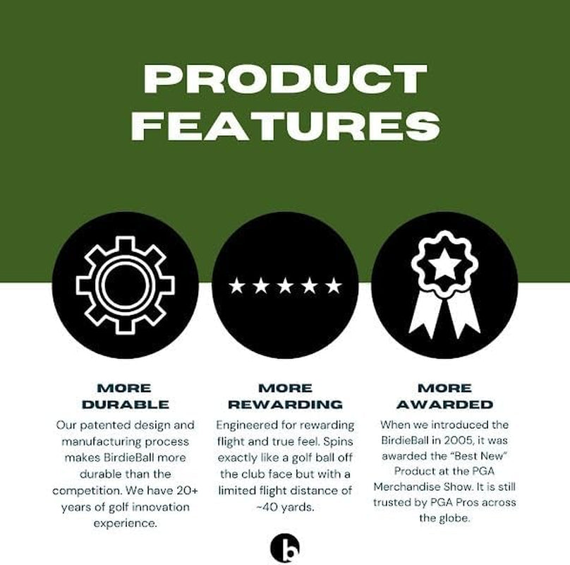 Sleeve – 3-Pack Limited-Flight Practice Golf Balls, Foam Golf Ball Alternative with Real Spin & Feel, Golf Training Aid for Backyard, Indoor Golf Practice, Golf Balls 3 Pack for Men & Women