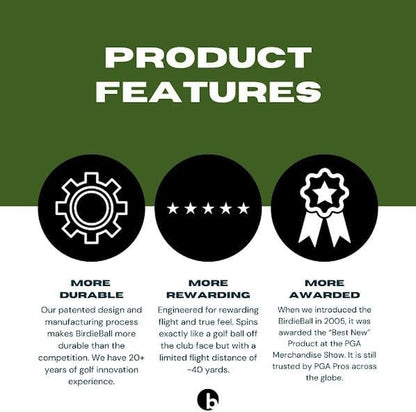 Sleeve – 3-Pack Limited-Flight Practice Golf Balls, Foam Golf Ball Alternative with Real Spin & Feel, Golf Training Aid for Backyard, Indoor Golf Practice, Golf Balls 3 Pack for Men & Women