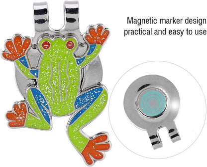 Golf Ball Marker Hat Clip, Metal Mini Magnetic Hat Clip, Tree Frog Shape Funny Ball Markers for Golf Training