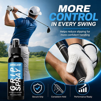 Golf Grip Spray, 120Ml anti Slip Grip Enhancer for Rubber Grips | Helps Enhance Grip Friction, Reduce Slipping and Support a More Secure Hold for Driver, Iron & Putter Clubs