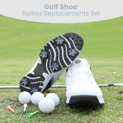 51 Pcs Golf Shoe Spikes Replacements Set Includes 50 Shoe Cleats Replacement & 1 Black Cleats Spanner Metal Thread Screw 6 Mm Dia Golf Accessories