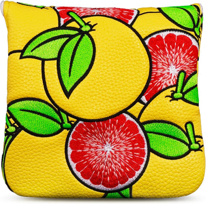 Mallet Putter Cover Grapefruit Strong Magnetic Square Putter Headcover for Taylormade Spider Bettinardi Putters