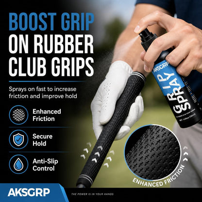 Golf Grip Spray, 120Ml anti Slip Grip Enhancer for Rubber Grips | Helps Enhance Grip Friction, Reduce Slipping and Support a More Secure Hold for Driver, Iron & Putter Clubs