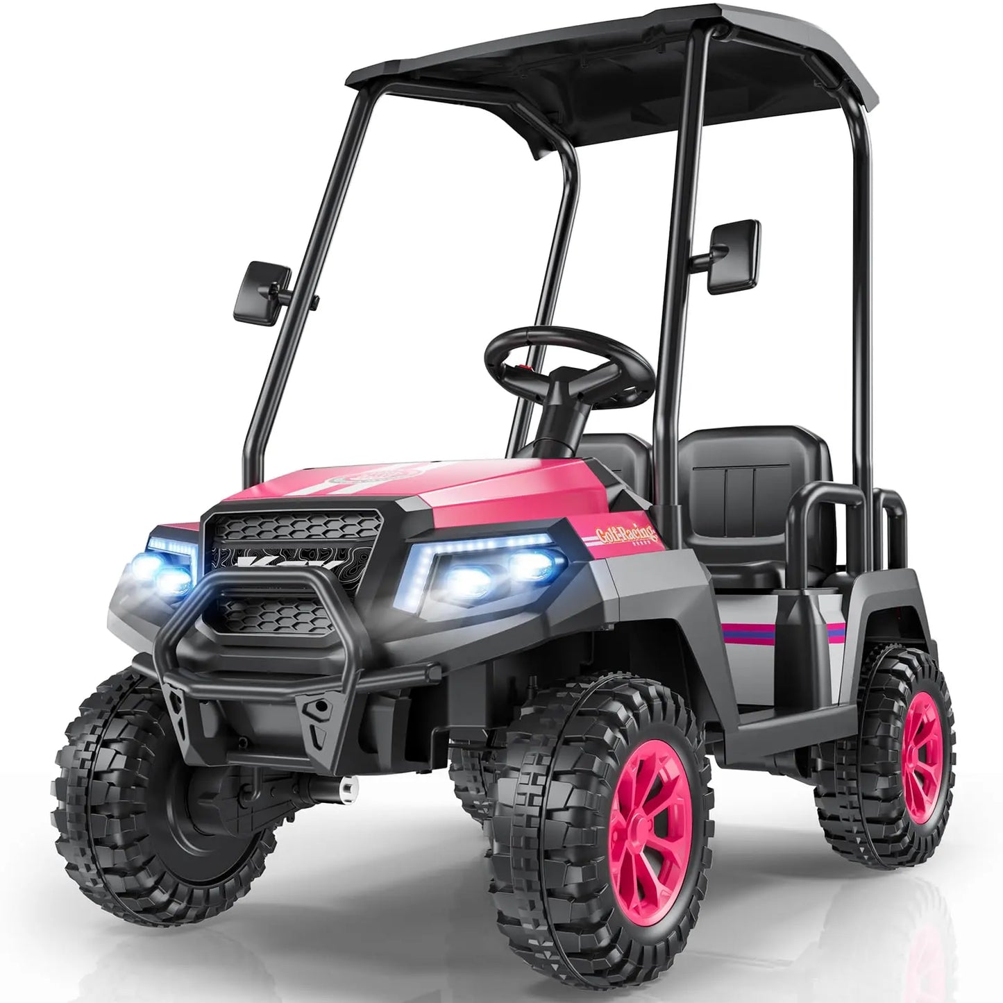 #Summerfinds LIGIANT R9 24V Kids Golf Cart, 4WD Electric Car W/Remote Control, Detachable Awning & Music, Festive Christmas Gift for Boys & Girls#Summervibes Ride on Wheels