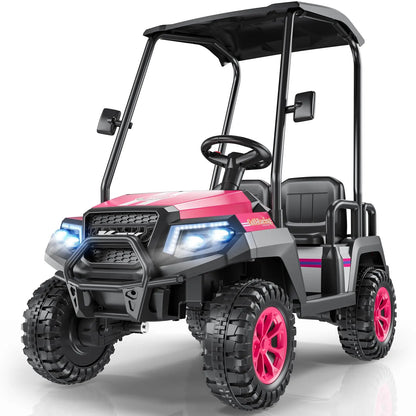#Summerfinds LIGIANT R9 24V Kids Golf Cart, 4WD Electric Car W/Remote Control, Detachable Awning & Music, Festive Christmas Gift for Boys & Girls#Summervibes Ride on Wheels