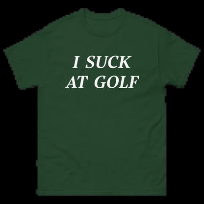I SUCK at GOLF Short Sleeve T-Shirt - Funny Golf Shirt, Soft Cotton Fabric, Casual Sports Apparel