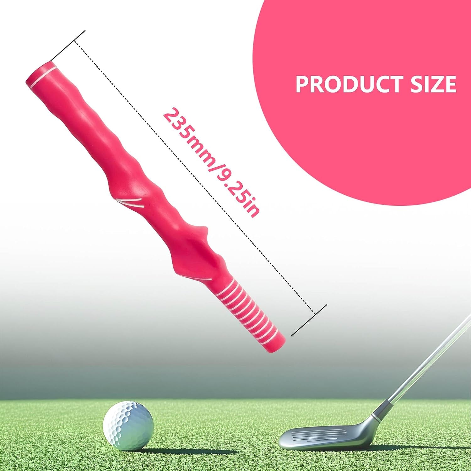 Right Hand Golf Grip Trainer Golf Practice Tool 2Pcs for Child.Golf Training Aid Golf Grip Kit Golf Club Grips,Grip Trainer Golf Club for Improving Correct Hand Position.(Pink)