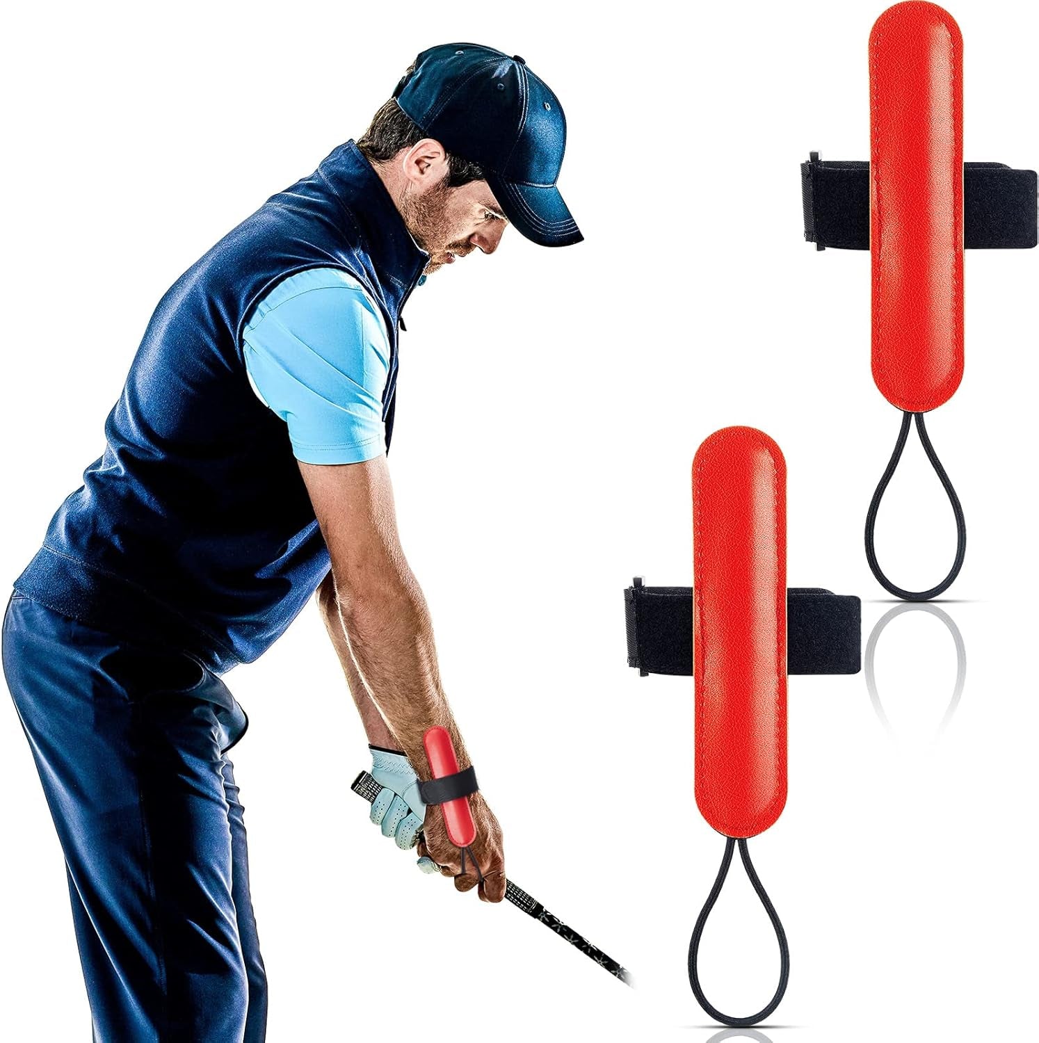 2 Pcs Golf Swing Training Golf Wrist Trainer Golf Aid Trainer Chipping Wristband Wrist Golf Training Equipment Golf Gadgets Alignment Practice Tool for Club Golf Beginners Better Impact Position