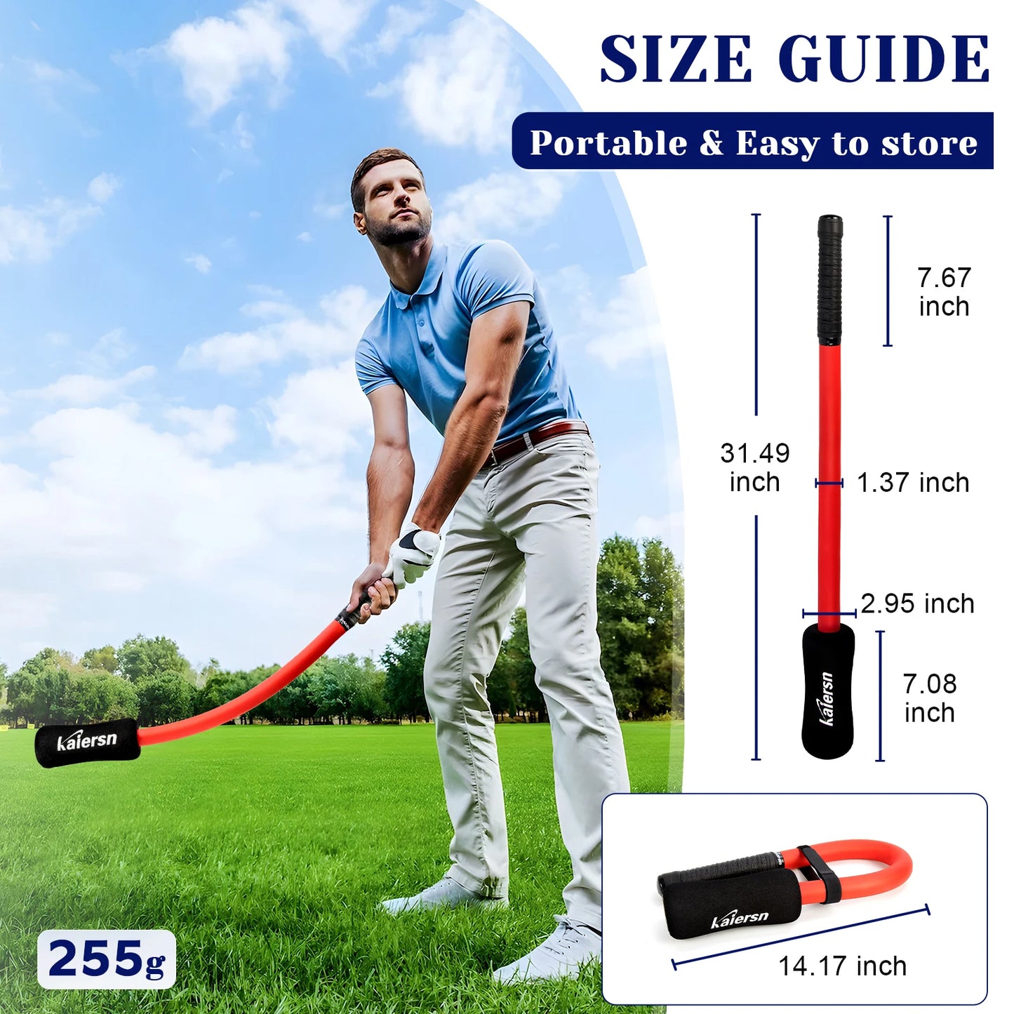 Golf Swing Trainer Aid Golf Warm up Stick for Improved Rhythm, Flexibility, Balance, Tempo and Strength Golf Training Aids