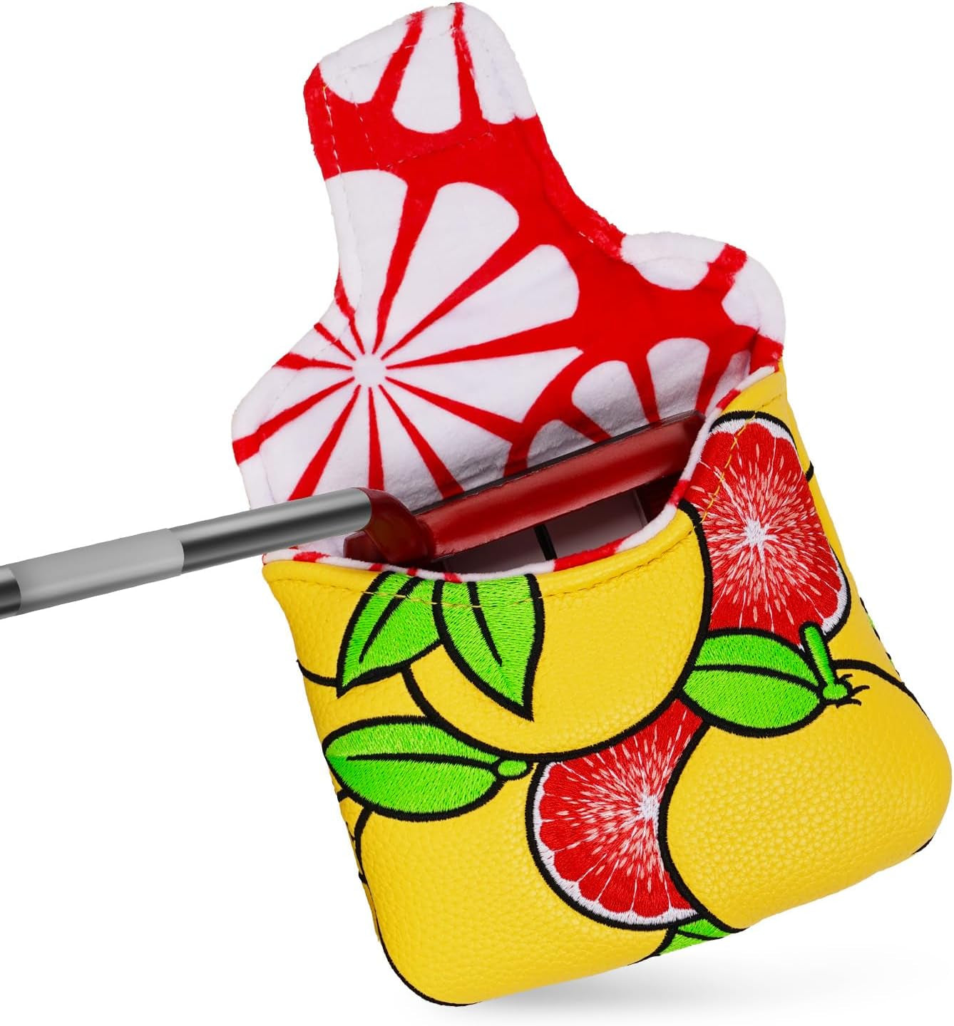 Mallet Putter Cover Grapefruit Strong Magnetic Square Putter Headcover for Taylormade Spider Bettinardi Putters