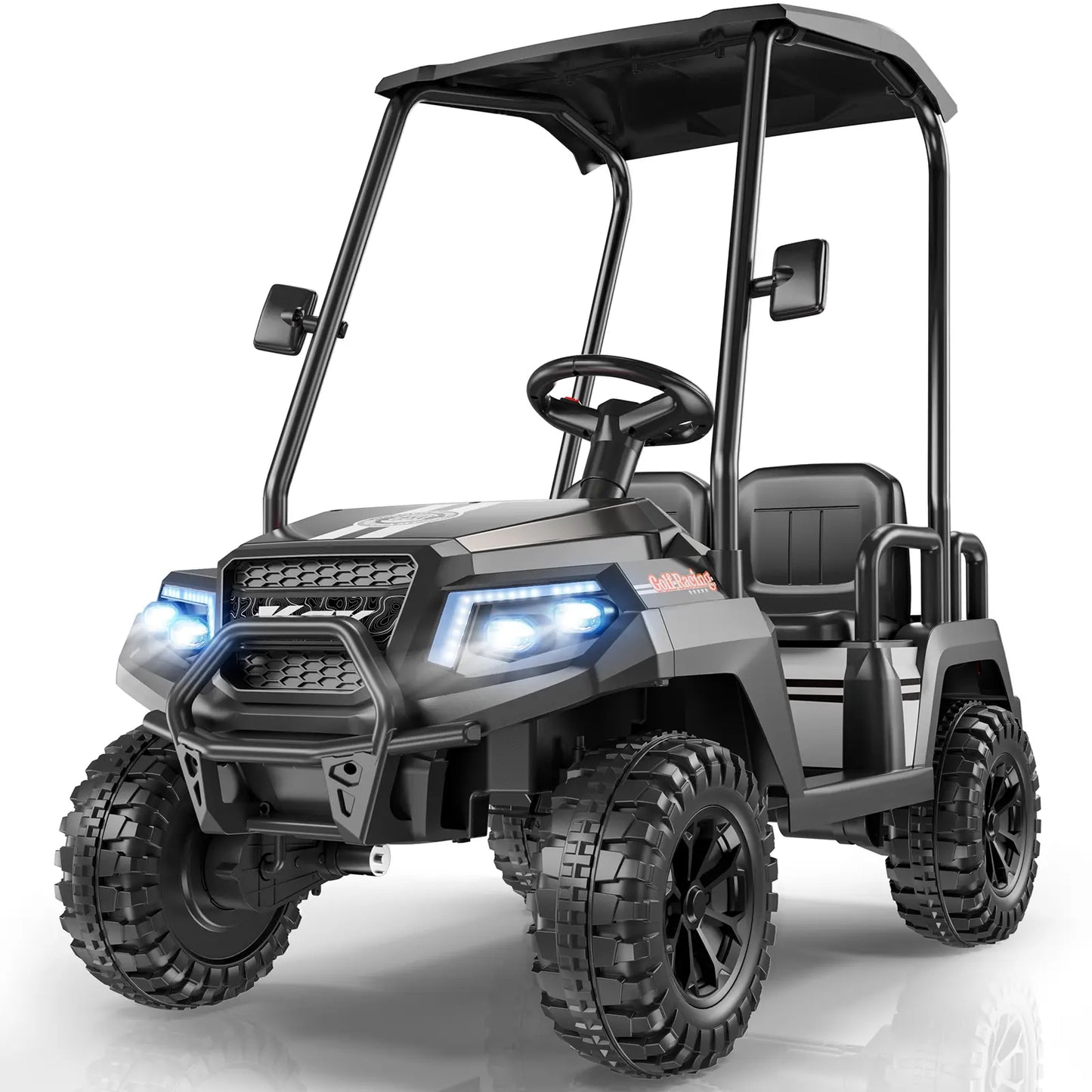 #Summerfinds LIGIANT R9 24V Kids Golf Cart, 4WD Electric Car W/Remote Control, Detachable Awning & Music, Festive Christmas Gift for Boys & Girls#Summervibes Ride on Wheels