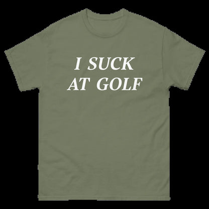 I SUCK at GOLF Short Sleeve T-Shirt - Funny Golf Shirt, Soft Cotton Fabric, Casual Sports Apparel
