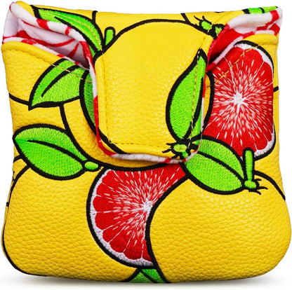 Mallet Putter Cover Grapefruit Strong Magnetic Square Putter Headcover for Taylormade Spider Bettinardi Putters