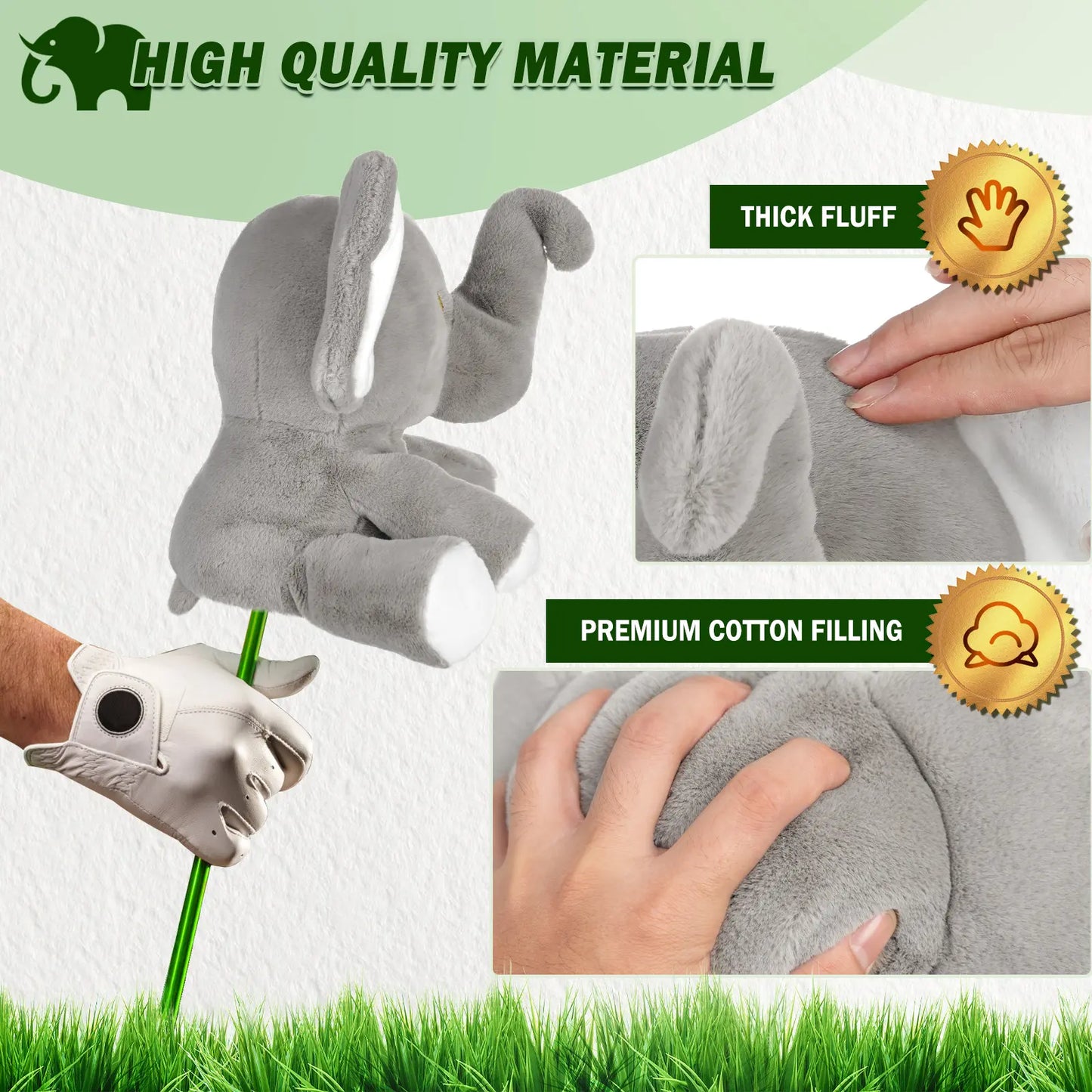 Elephant Golf Club Driver Headcovers Grey, 460Cc Great Gift Idea for Men Women Who Love Golf Also for Kids