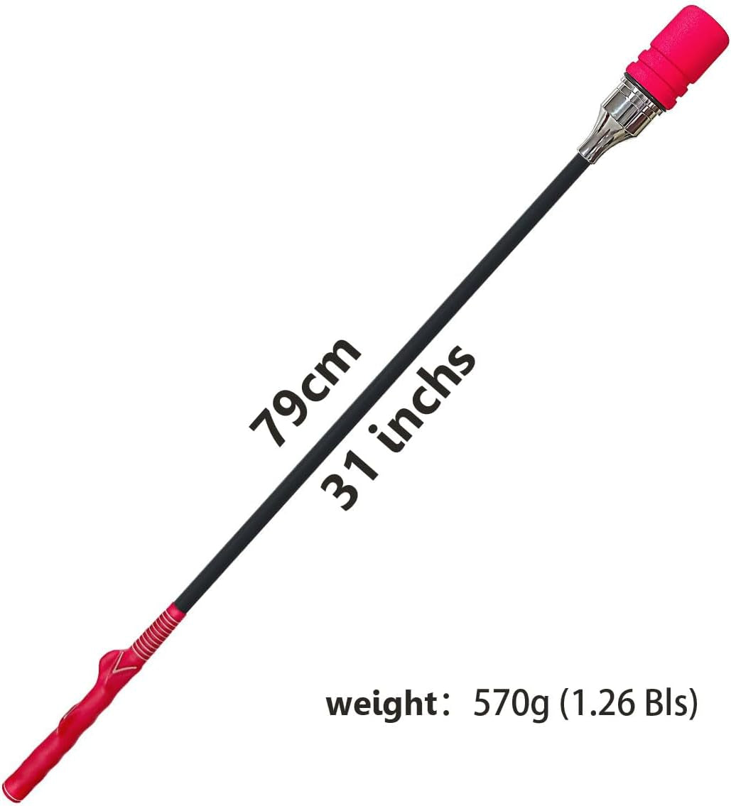 Golf Swing Trainer, Golf Training Aid for Tempo Practice, Weighted Golf Click Stick Helps Enhance Strength, Improve Swing Rhythm & Maintain Balance, Golf Grip Trainer
