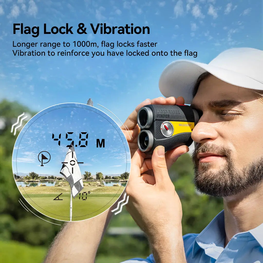 Mileseey Premium Compact Golf Rangefinder - Golf Supply with Dual LCD Display for Golfers, Supplemental Golf Accessories