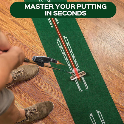 Indoor Golf Putting Training Aid with Two Modes, Alignment Tool for Precision Putting, Red Line Putting Trainer, Cool Golf Gift for Golfers