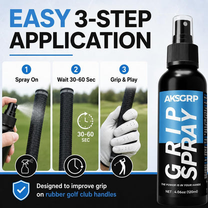 Golf Grip Spray, 120Ml anti Slip Grip Enhancer for Rubber Grips | Helps Enhance Grip Friction, Reduce Slipping and Support a More Secure Hold for Driver, Iron & Putter Clubs