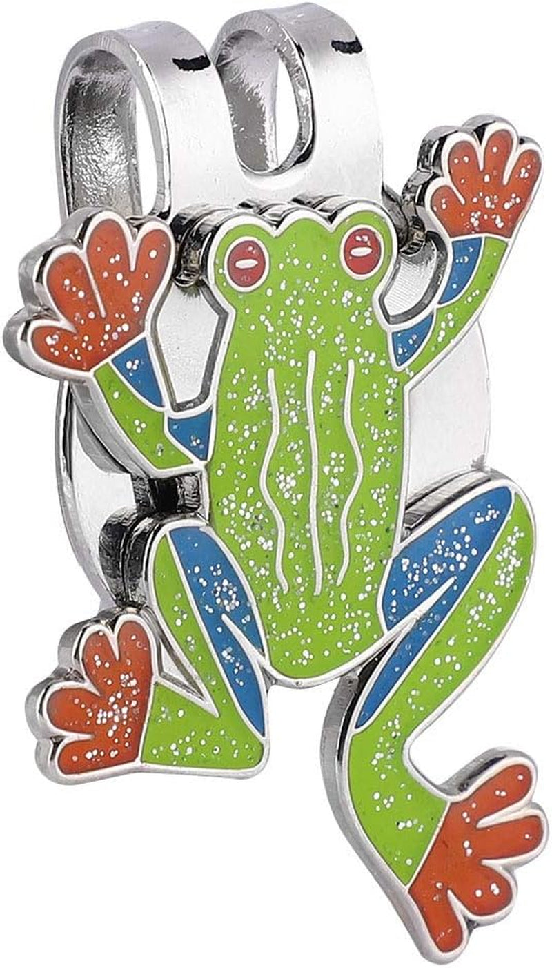 Golf Ball Marker Hat Clip, Metal Mini Magnetic Hat Clip, Tree Frog Shape Funny Ball Markers for Golf Training