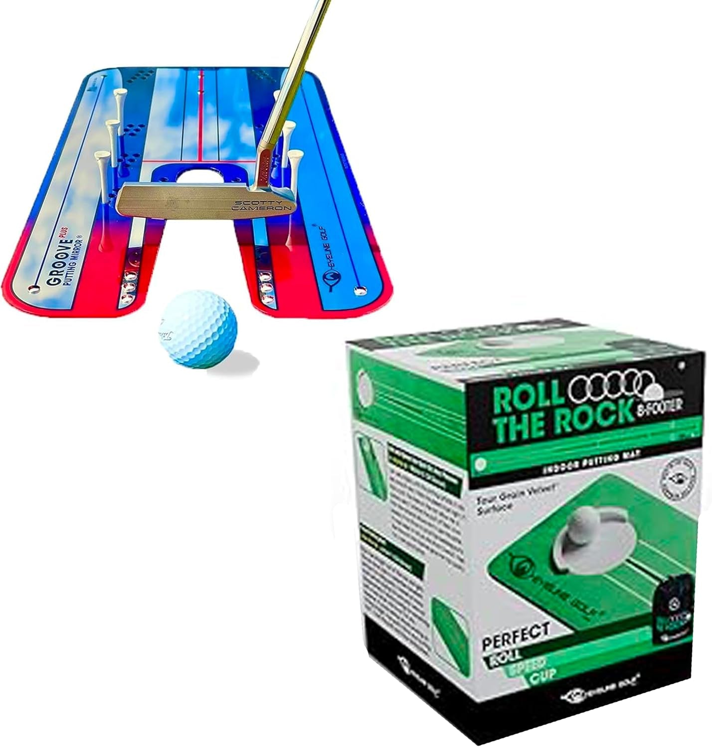 Roll the Rock Putting Mat and Groove plus Mirror Bundle
