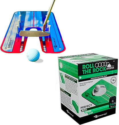 Roll the Rock Putting Mat and Groove plus Mirror Bundle