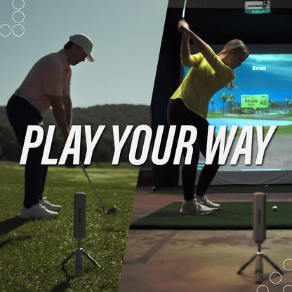 Rapsodo MLM2PRO Launch Monitor Golf Simulator | Swing Trainer & Shot Tracker for Home & Driving Range | Golf Training Aid (3 Chrome Tour Balls)