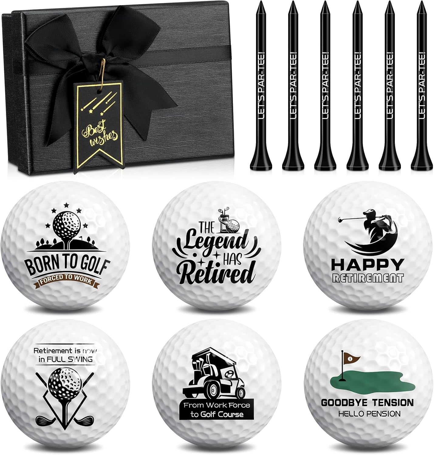Retirement Golf Balls Gift for Men | with Tees and Gift Box, for Dad Coworkers Golfers Husband, Funny Retired 2026