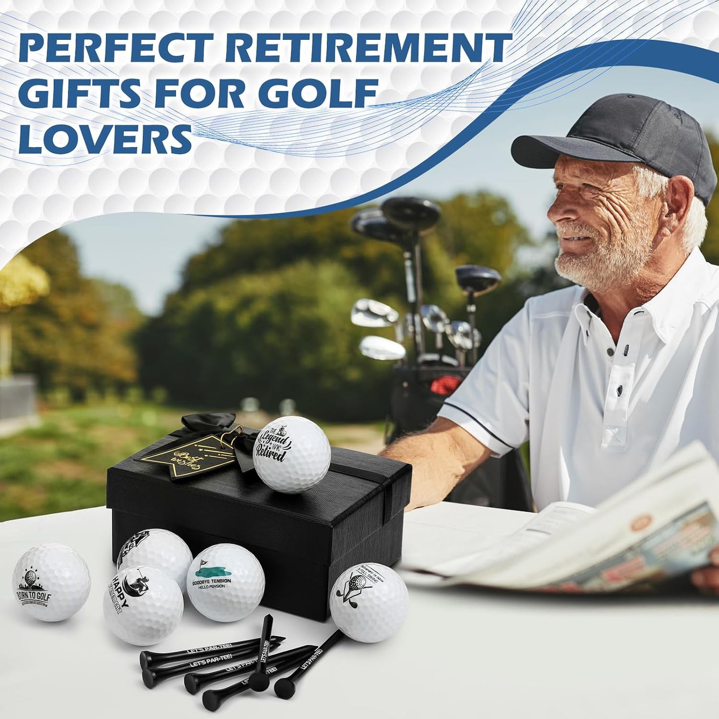 Retirement Golf Balls Gift for Men | with Tees and Gift Box, for Dad Coworkers Golfers Husband, Funny Retired 2026