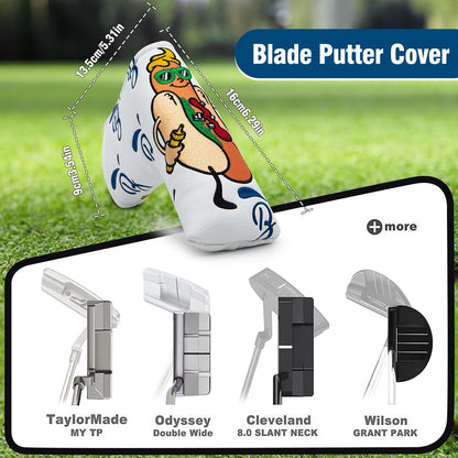 Putter Covers Hotdog Mallet Putter Headcover Blade Putter Covers Leather Golf Headcover with Magnetic Golf Club Cover for All Brand