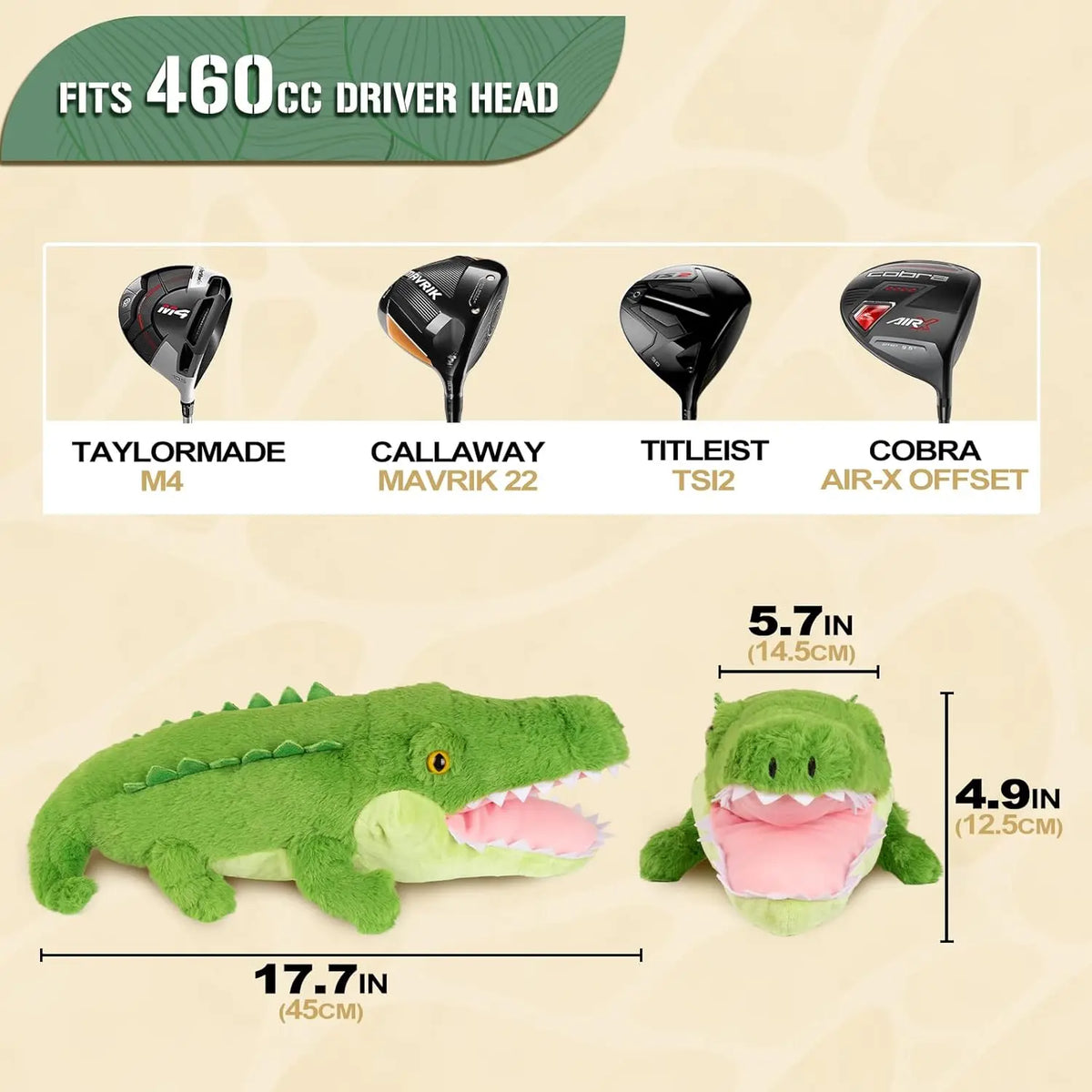 Funny Golf Headcover, Animals Plush Driver Headcover, Golf Club Head Covers Gift for Men Women