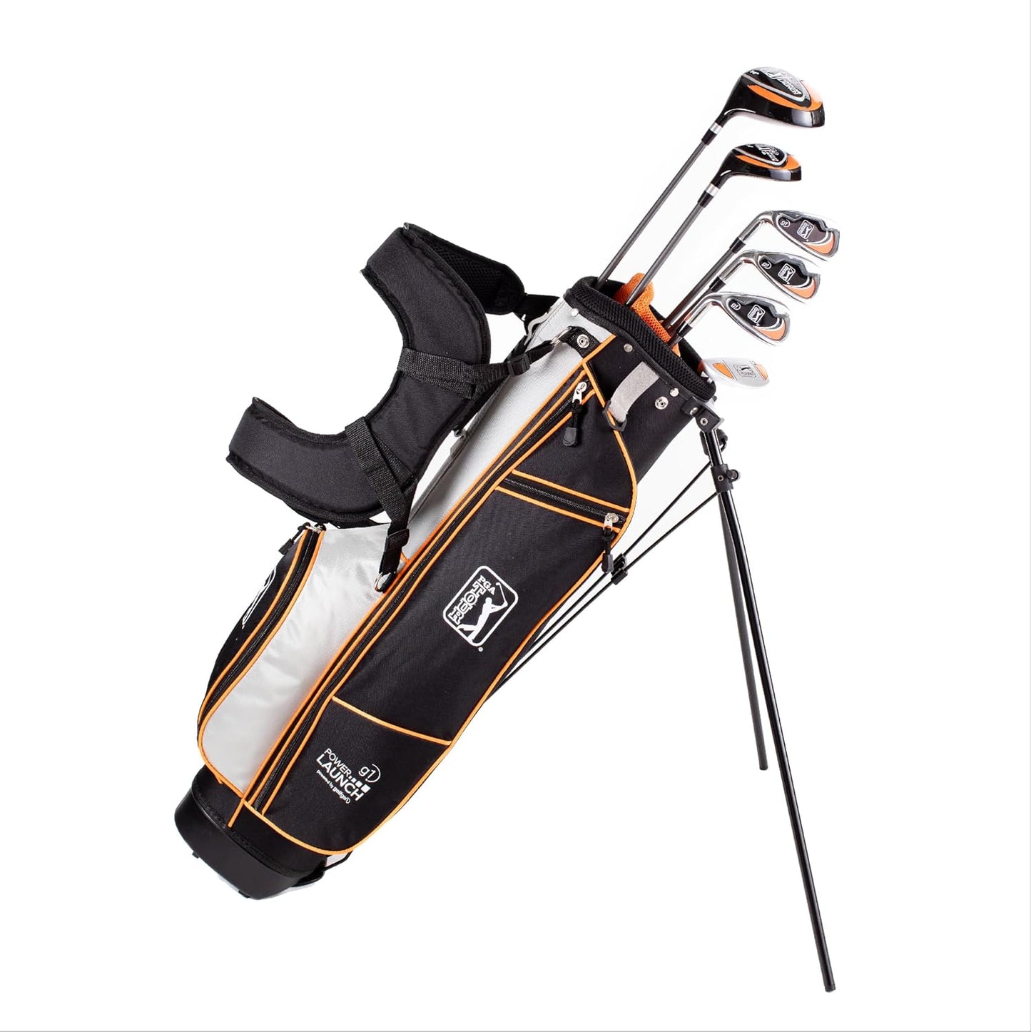 PGA Tour Youth Golf Club Set for Ages 8-12 & 12+ (4’8”–5’10”), Right and Left-Handed Kids Golf Sets – Beginner Junior Golf Clubs with Lightweight Stand Bag, Mallet Putter, Hybrid, Driver