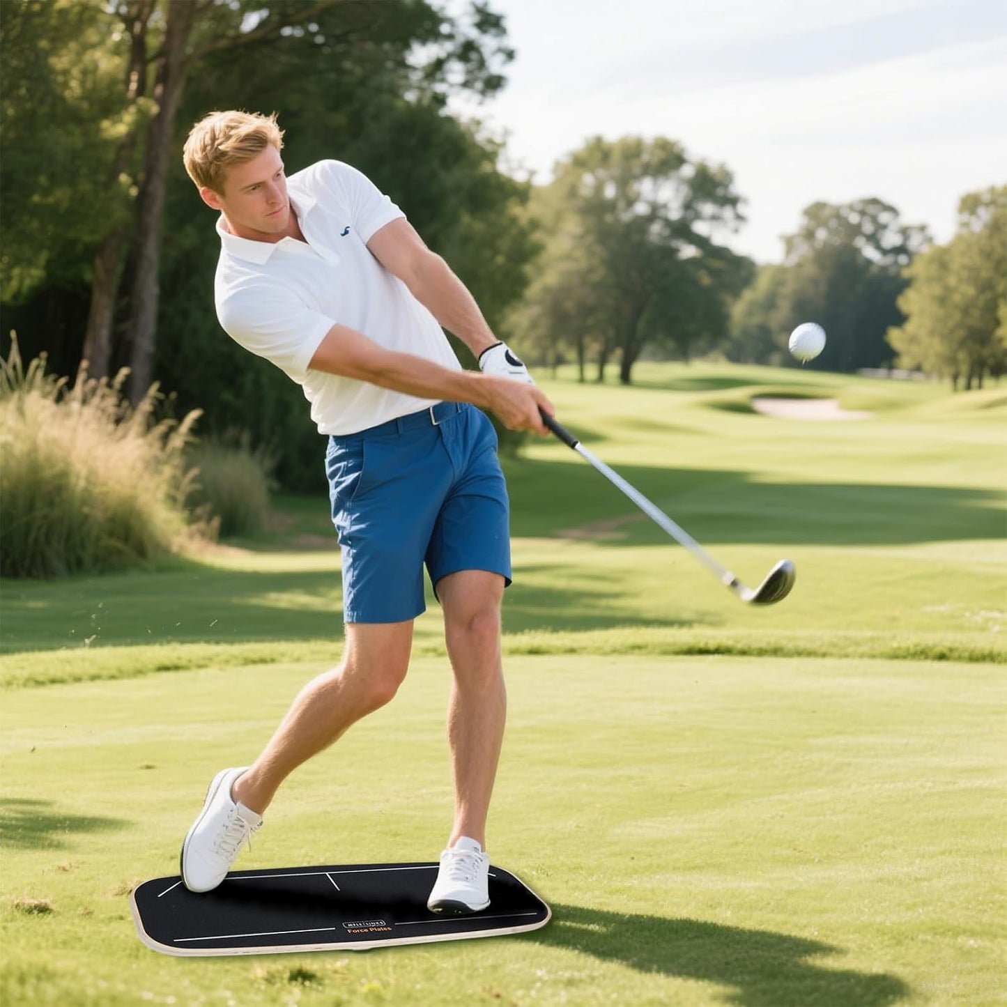 Golf Pressure Plate, Golf Weight Shift Board, Teaching Tool for Club Practice & Drills, Golf Swing Trainer, Improve Balance & Accuracy, Golf Training Aid for Increased Power & Swing Rhythm