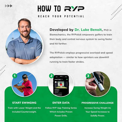 Golf Swing Trainer Device for Increased Distance - Golf Speed Trainer and Warmup Aid