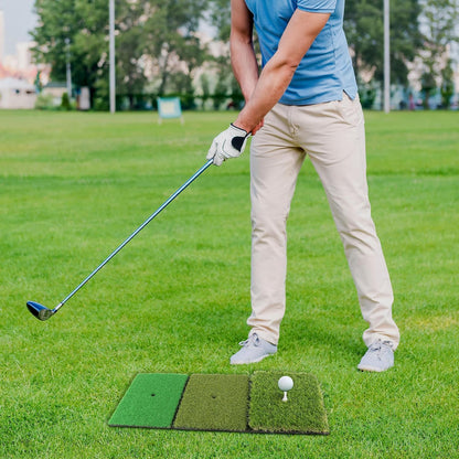 Golf Hitting Mat,Dual-Turf and Tri-Turf Portable & Foldable Golf Mat,Artificial Turf Golf Training Aids for Hitting,Swing & Putting-Ideal Golf Practice Mat for Indoor/Outdoor Use