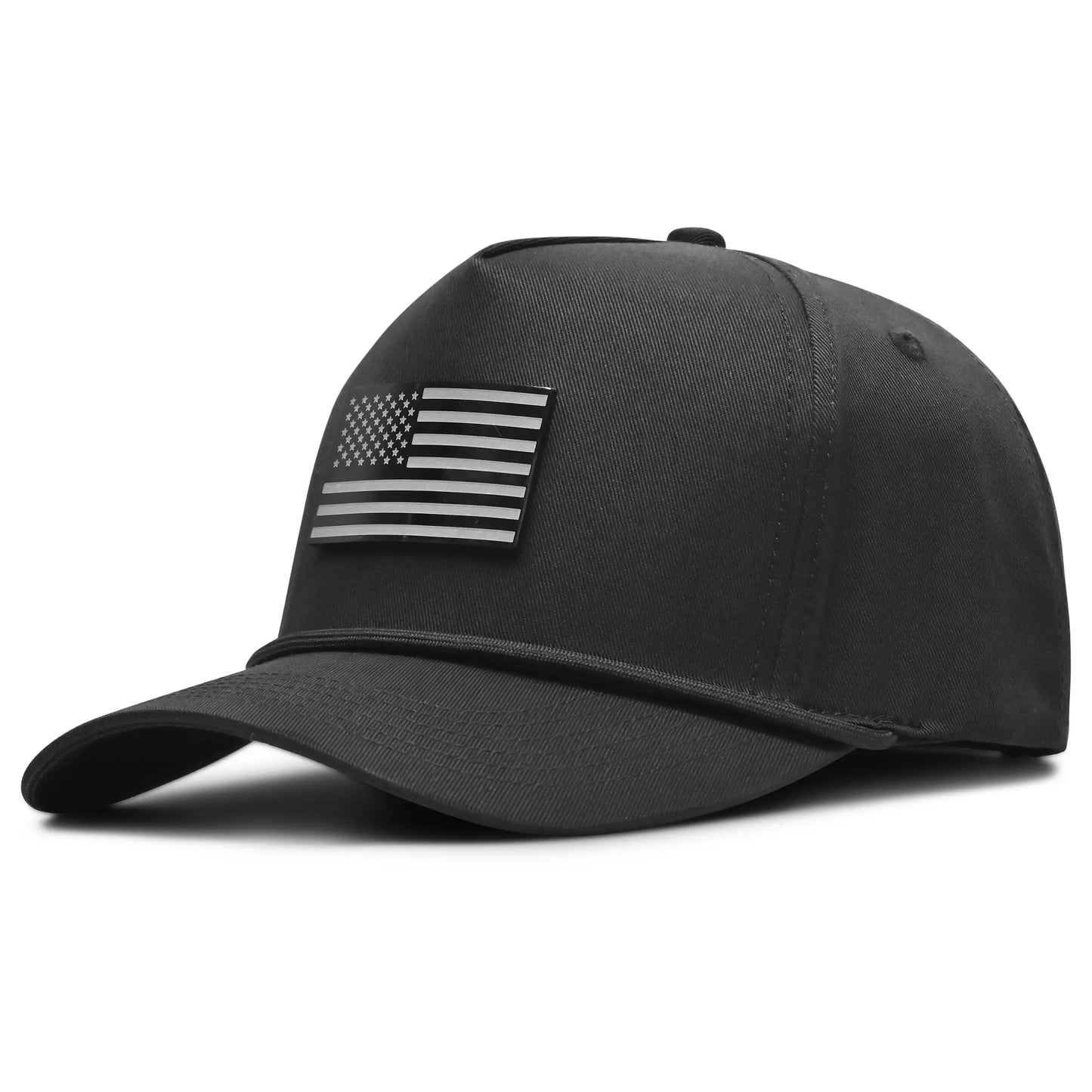 Curves & Clubs Patriotic White American Flag Polyester Snapback Hat - Adjustable 1-Size-Fits-All Cap, High-Quality Sports & Outdoor Accessory, Father'S Day Gifts for Men, Men'S Golf Accessories, Men'S Accessories