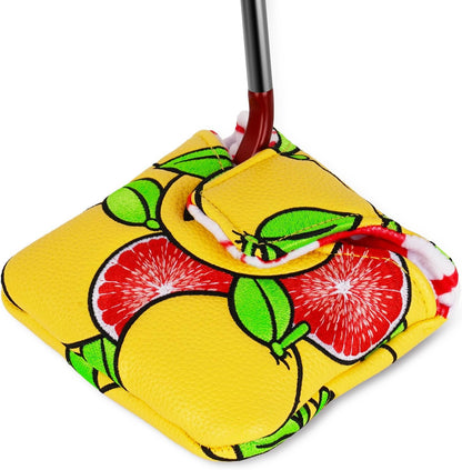 Mallet Putter Cover Grapefruit Strong Magnetic Square Putter Headcover for Taylormade Spider Bettinardi Putters