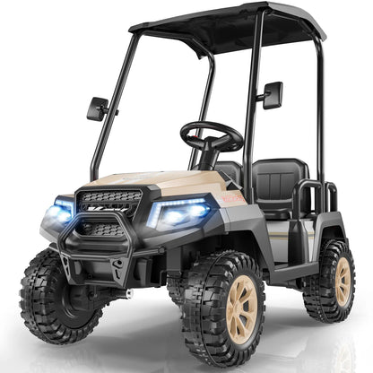 #Summerfinds LIGIANT R9 24V Kids Golf Cart, 4WD Electric Car W/Remote Control, Detachable Awning & Music, Festive Christmas Gift for Boys & Girls#Summervibes Ride on Wheels