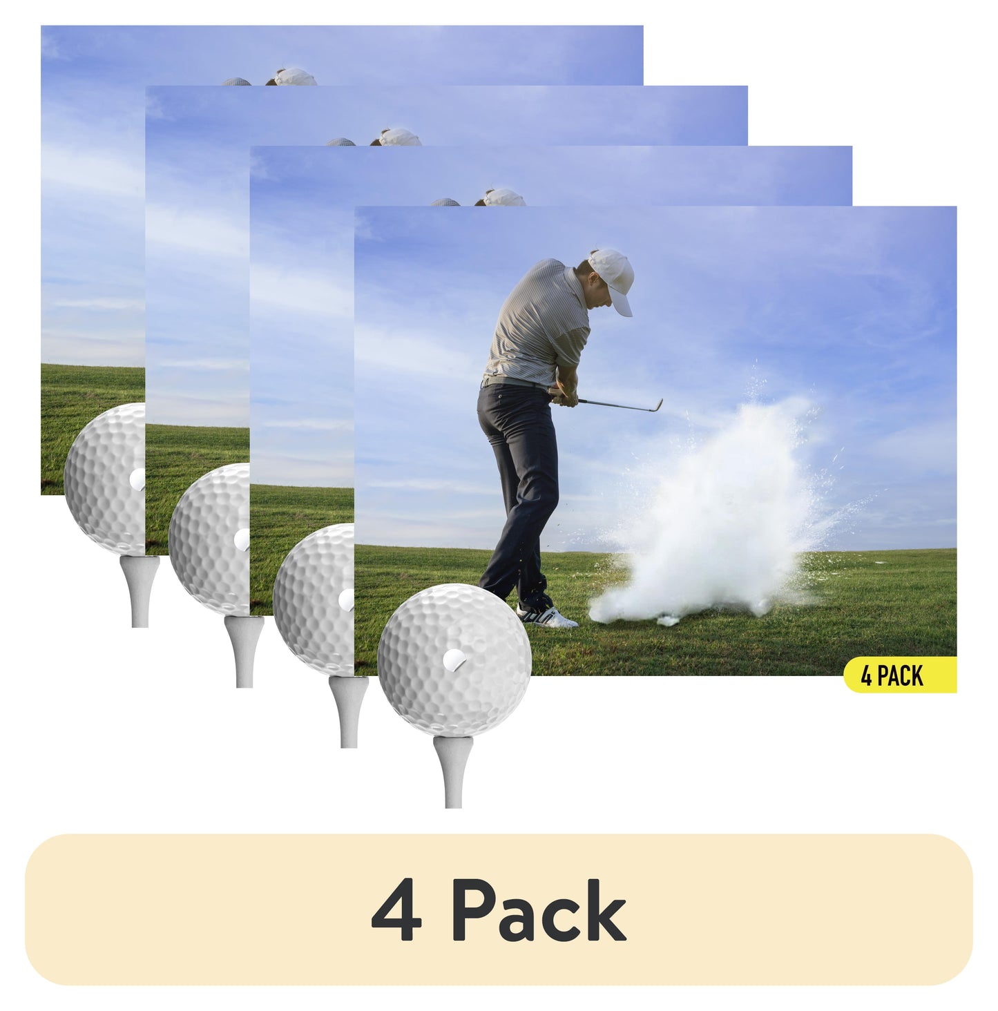 (4 Pack)  Exploder Prank Golf Balls, White and Dimpled, 4 Pack