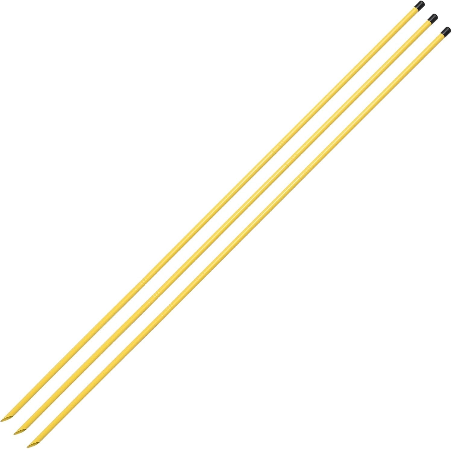 Golf Alignment Sticks 3 Pack, 58 Inch Golf Swing Practice Stick, Adjustable Length Golf Practice Rods Alignment Training Sticks for Aiming, Putting, Full Swing Trainer, Yellow