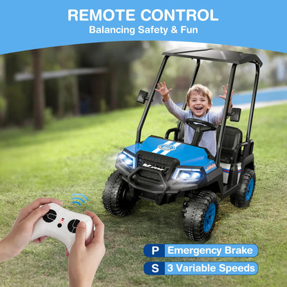 #Summerfinds LIGIANT R9 24V Kids Golf Cart, 4WD Electric Car W/Remote Control, Detachable Awning & Music, Festive Christmas Gift for Boys & Girls#Summervibes Ride on Wheels