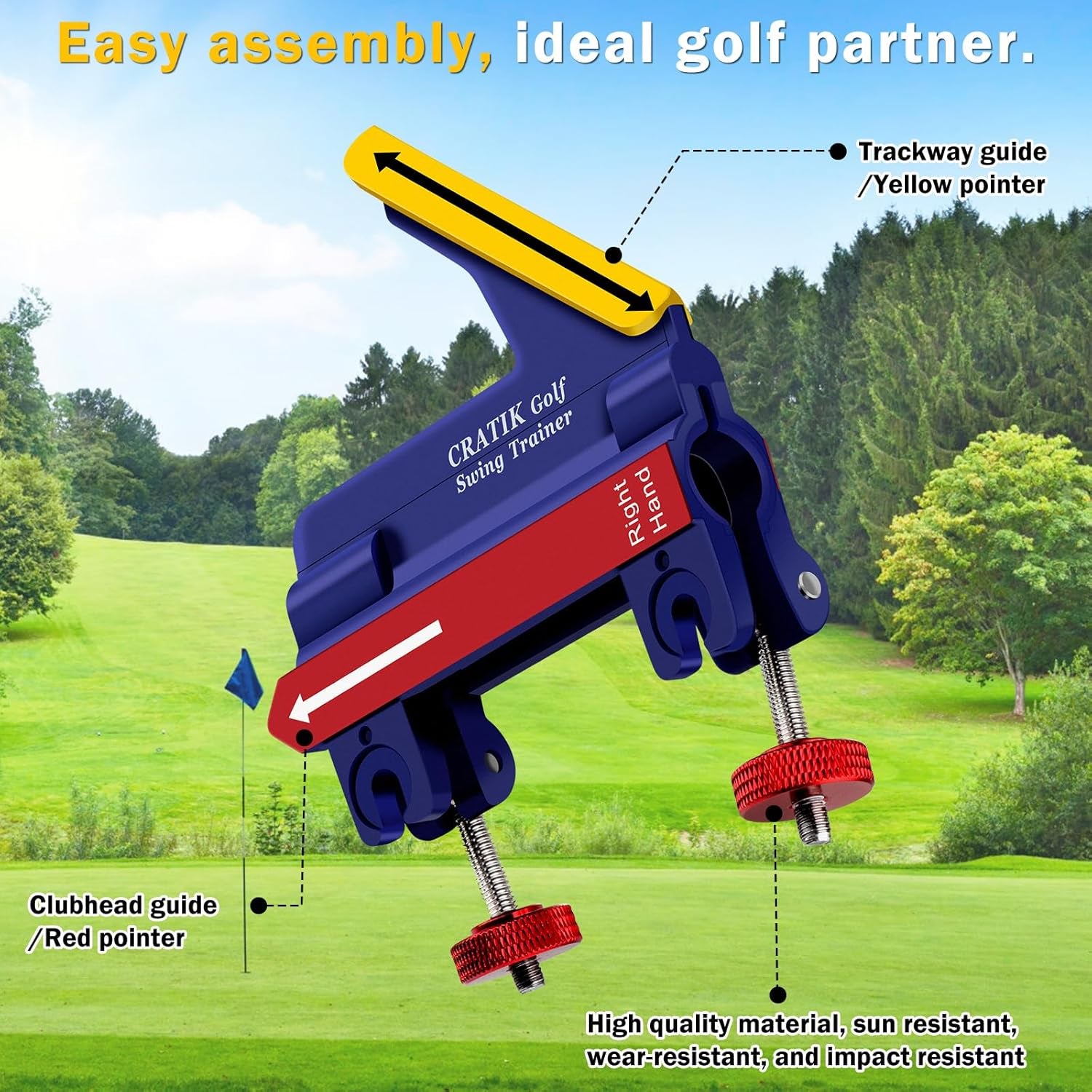 Golf Swing Trainer - Swing Training Aid Direction Guides - Improve Swing Accuracy | Master Swing Consistency | Improve Stability - Golf Grip Trainer Simulators for Beginners and Pro