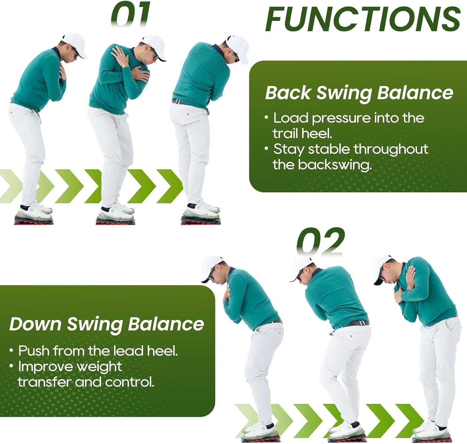 Golf Pressure Plate Training Aid, Adjustable Weight Shift Balance Board, Boost Swing Speed, Power & Consistency, Golf Swing Tempo Training Tool, Indoor/Outdoor Practice & Golf Training Aids