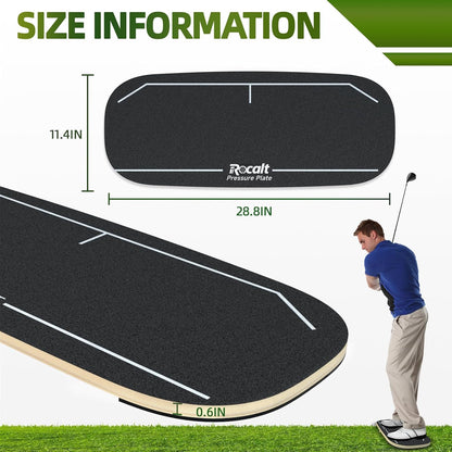 Golf Swing Training Bundle – Pressure Plate Balance Board & Click Stick Swing Trainer Golf Training Aid Set for Indoor/Outdoor Practice, Improve Tempo, Flexibility, Strength & Swing Accuracy