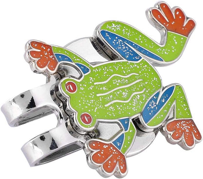 Golf Ball Marker Hat Clip, Metal Mini Magnetic Hat Clip, Tree Frog Shape Funny Ball Markers for Golf Training