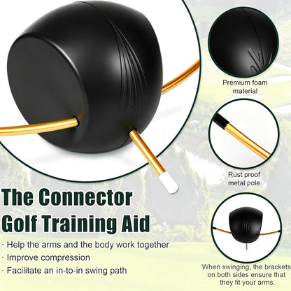 The Connector Golf Training Aid - 2 Pcs Golf Swing Trainer Aid for Posture Correction Practice, Suitable for Golfers of All Levels Looking (The Connector Golf Training Aid) (2)