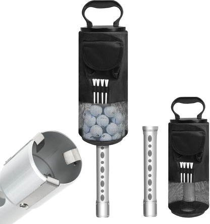 Shag Bag for Golf Balls Golf Ball Retriever, Durable Aluminum Shag Tube Golf Ball Shagger, Detachable Collector and Portable Pocket Storage Picker (Holds 70 Balls)