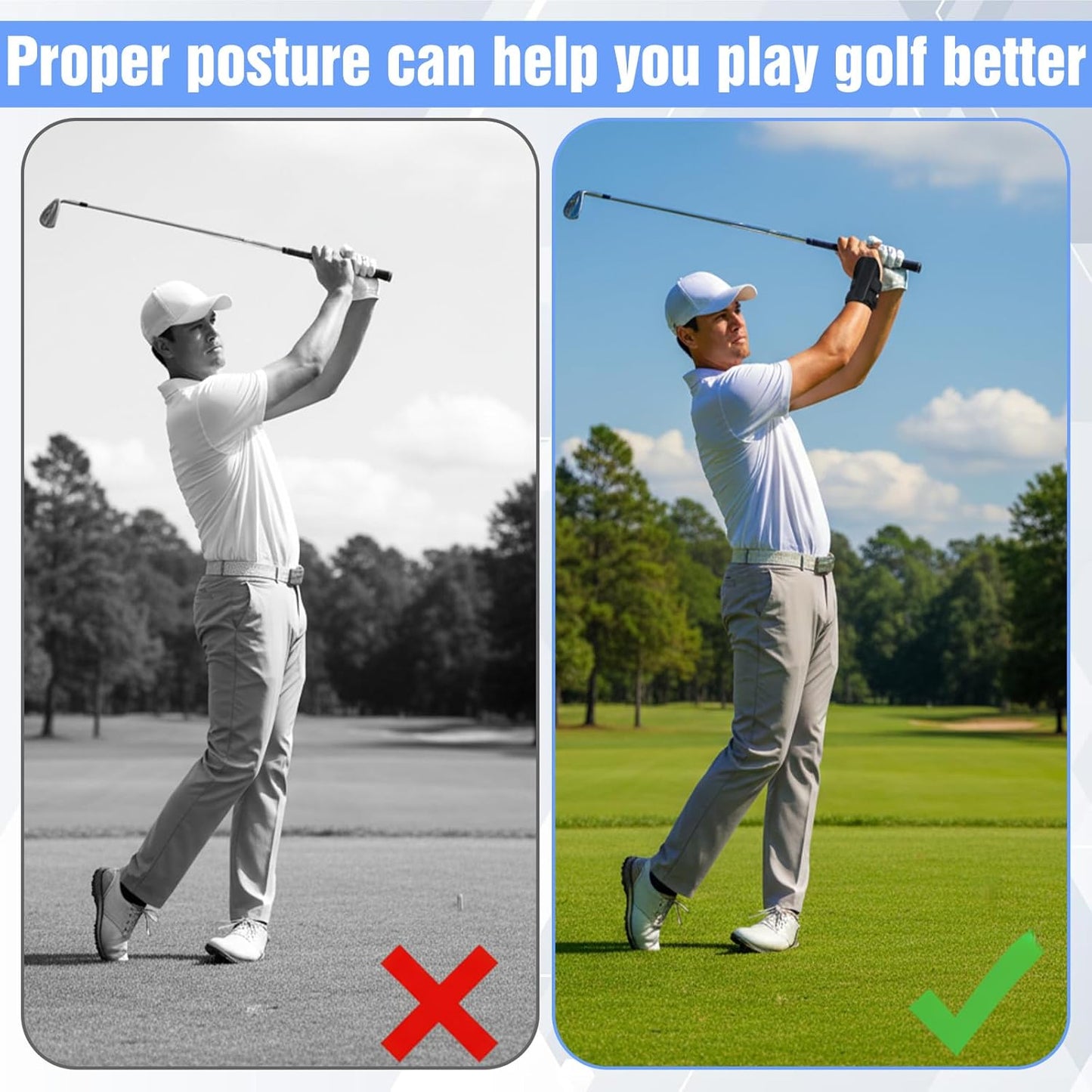 Golf Wrist Training Aid, Golf Wrist Trainer, Adjustable Golf Wrist Brace, Golf Training Aids for Beginners and Pros Train Swing Gesture Auxiliary Tools(Reinforced)